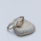 Asymmetric Champagne Diamond Branch Ring