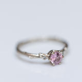 Trio Pink Sapphire and Diamond Branch Ring