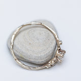 Asymmetrical Spreading Branch Ring with White Diamonds