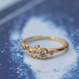 Bubble Ring with Light Champagne Diamonds in Organic Spread