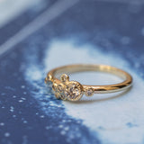 Bubble Ring with Light Champagne Diamonds in Organic Spread