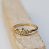 Bubble Ring with Light Champagne Diamonds in Organic Spread