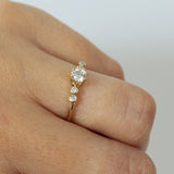 Symmetrical White Diamond Branch Ring