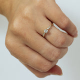 Symmetrical White Diamond Branch Ring