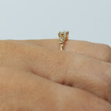 Symmetrical White Diamond Branch Ring