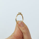 Symmetrical White Diamond Branch Ring