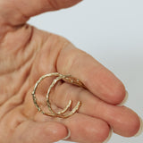 14k Gold Branch Hoop Earrings