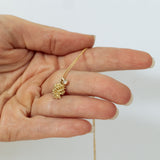 Halved Tiny Pincone  Pendant with Champagne Diamond
