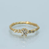 Symmetrical White Diamond Branch Ring