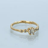 Symmetrical White Diamond Branch Ring