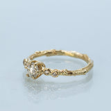 Symmetrical White Diamond Branch Ring