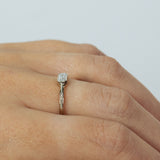 Raw Ring with a Horizontal Emerald Cut Lab-Grown Diamond