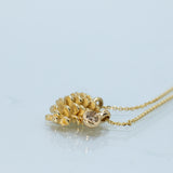 Halved Tiny Pincone  Pendant with Champagne Diamond