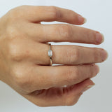 Raw Ring with a Horizontal Emerald Cut Lab-Grown Diamond