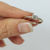 Raw Ring with a Horizontal Emerald Cut Lab-Grown Diamond