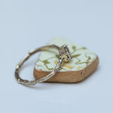 Solitaire branch ring & scattered diamonds