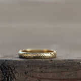 Textured half round gold ring