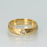 Thick Band Flush Setting Solitaire Lab Dimond