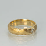 Thick Band Flush Setting Solitaire Lab Dimond