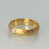 Thick Band Flush Setting Solitaire Lab Dimond