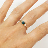 Symmetrical Branch Ring with Parti Sapphire and Diamonds