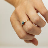 Symmetrical Branch Ring with Parti Sapphire and Diamonds