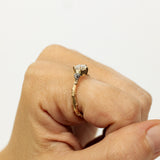 Triple-Stone Ring with Diamond and Meteorites