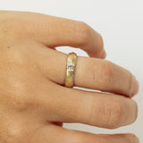 Thick Band Flush Setting Solitaire Lab Dimond