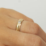 Thick Band Flush Setting Solitaire Lab Dimond