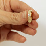 Thick Band Flush Setting Solitaire Lab Dimond