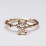0.70ct Oval White Diamond Branch Engagement Ring