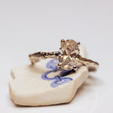 0.70ct Oval White Diamond Branch Engagement Ring