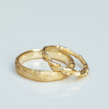 Wedding Ring Set: Twisted Branch and Tree Trunk