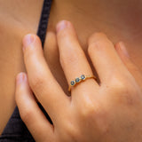 Trio Blue Sapphires Branch Ring