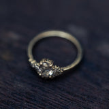 Oval diamond & collar of diamonds cluster