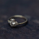 Oval diamond & collar of diamonds cluster