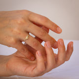 Asymmetrical Dark Champagne Diamond Bubble Ring