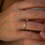 Asymmetrical Dark Champagne Diamond Bubble Ring