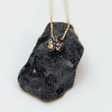 Gold meteorite Necklace set with stones