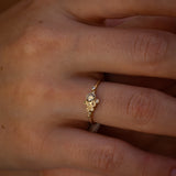 Asymmetrical Dark Champagne Diamond Bubble Ring