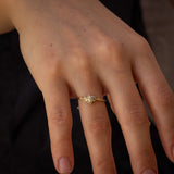 Asymmetrical Dark Champagne Diamond Bubble Ring