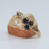 Trio changing color sapphire branch ring