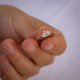 Bubble Ring with Light Champagne Diamonds in Organic Spread