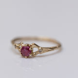 Ruby and diamonds spreading branch ring