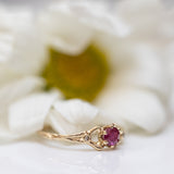 Ruby and diamonds spreading branch ring