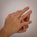 Bubble Ring with Light Champagne Diamonds in Organic Spread