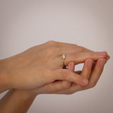 Bubble Ring with Light Champagne Diamonds in Organic Spread