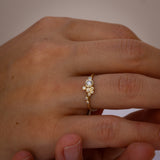 Bubble Ring with Light Champagne Diamonds in Organic Spread