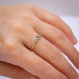 Trio Blue Sapphires Branch Ring