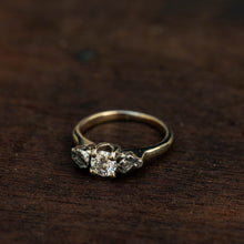 Load image into Gallery viewer, Meteorite satellite diamond ring
